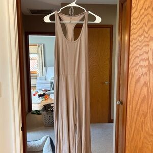Beyond Yoga Taupe Sleeveless Jumpsuit